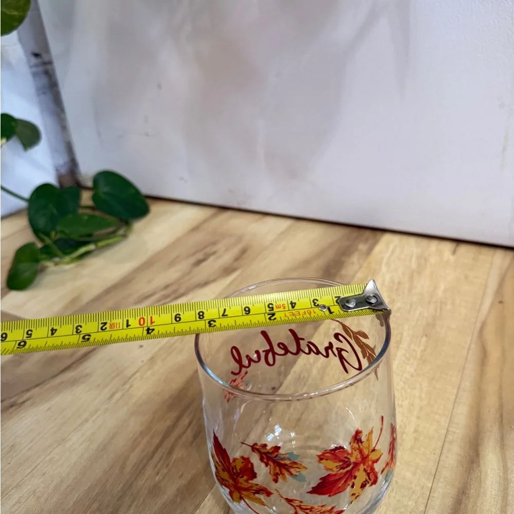 Grateful Autumn Leaves Glass